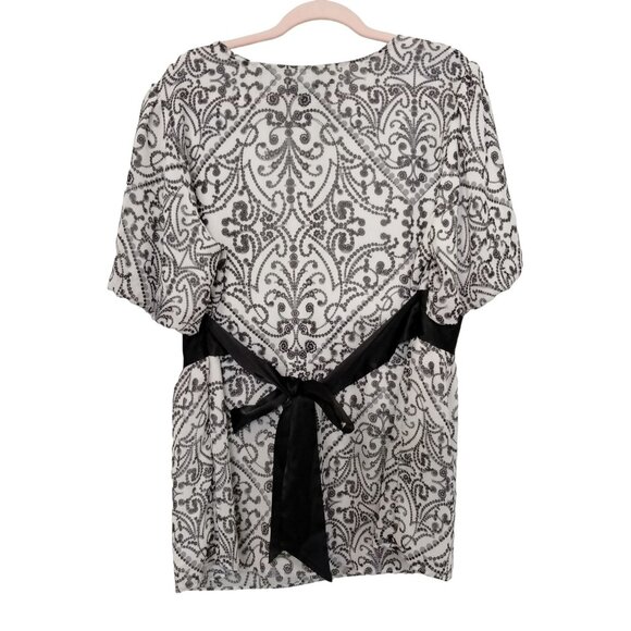 Lane Bryant Plus Size 18/20 Top Wrap Style Printed Embellished Waistband - Picture 5 of 7